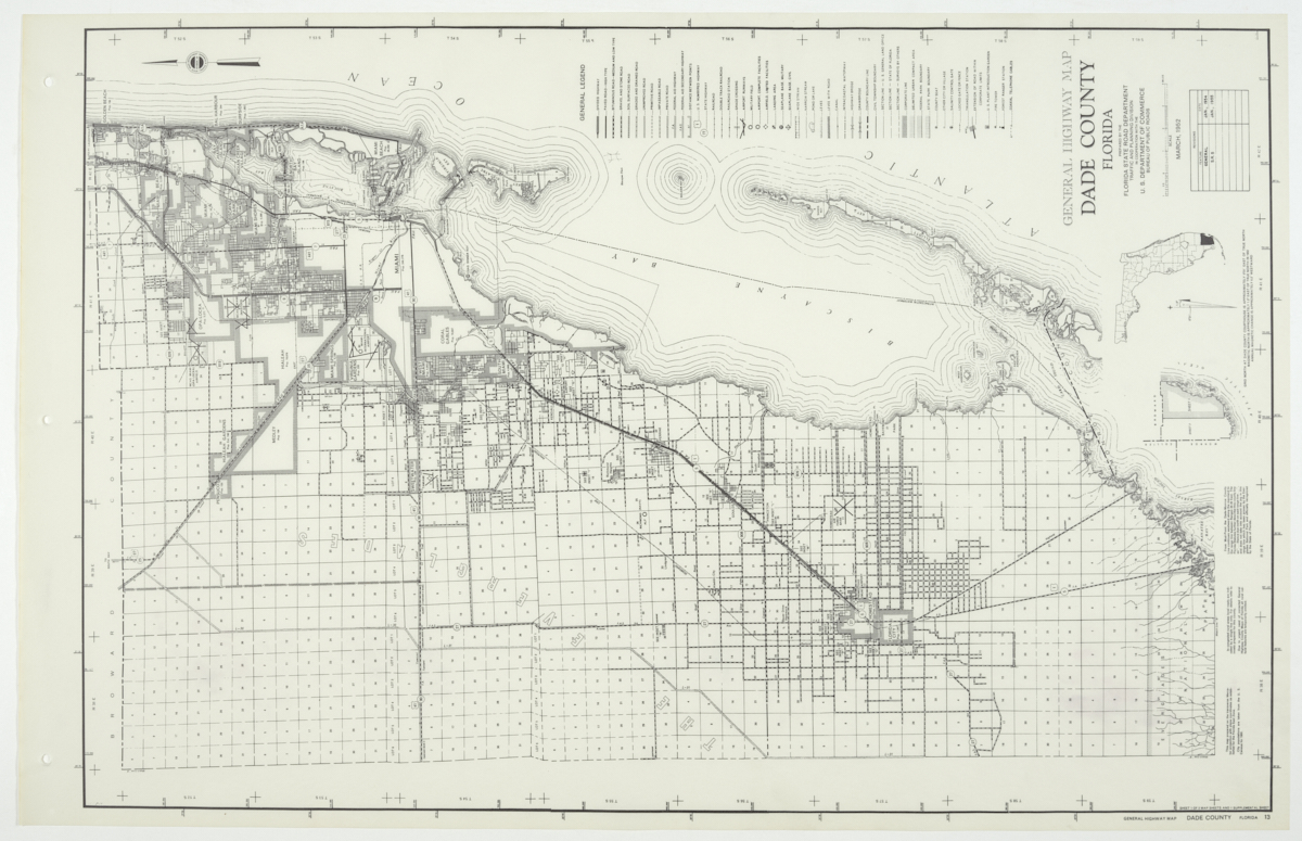 State Road Department Map of Dade County, 1955