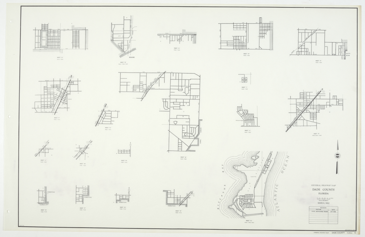 State Road Department Map of Dade County, 1955