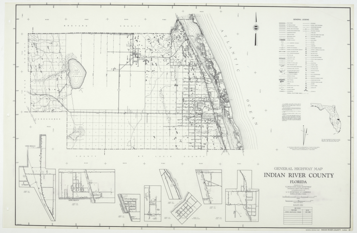 State Road Department Map of Indian River County, 1955