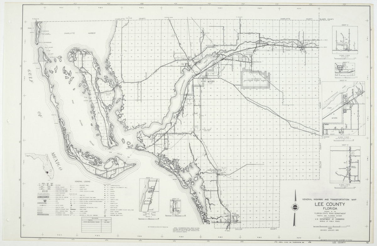 State Road Department Map of Lee County, 1955