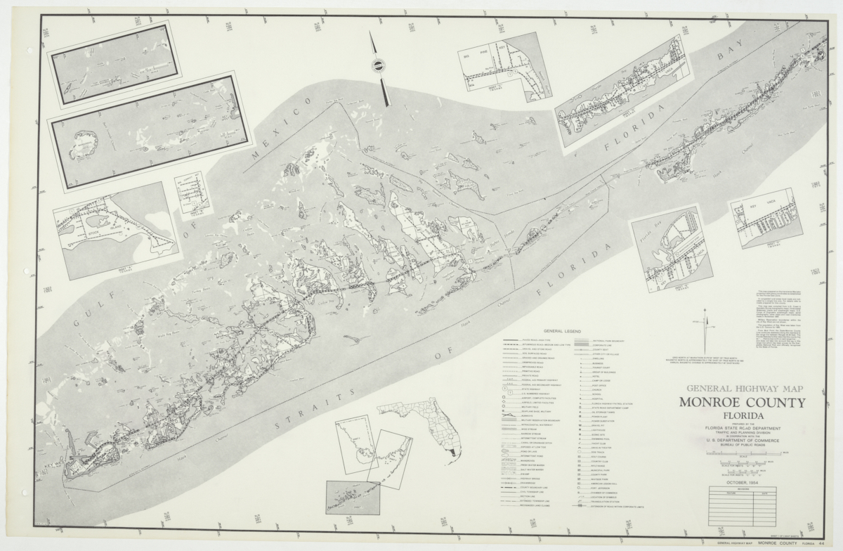 State Road Department Map of Monroe County, 1955