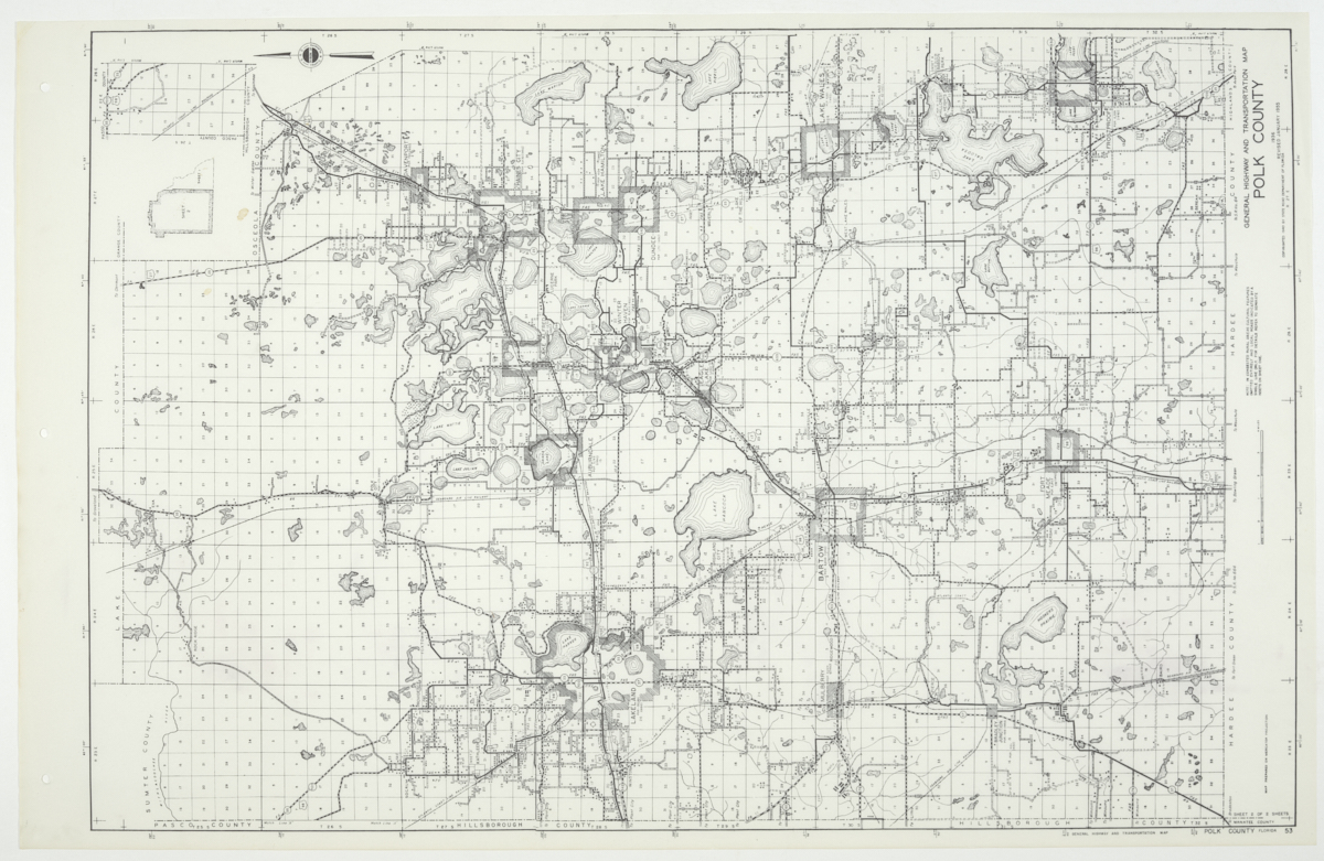 State Road Department Map of Polk County, 1955