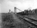 A train carrying ground phosphate to a shipping area - Noralyn, Florida