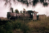 Abandoned locomotive at the deserted lumber town Copeland.