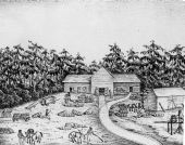 Drawing of Tallahassee Railroad Company depot.